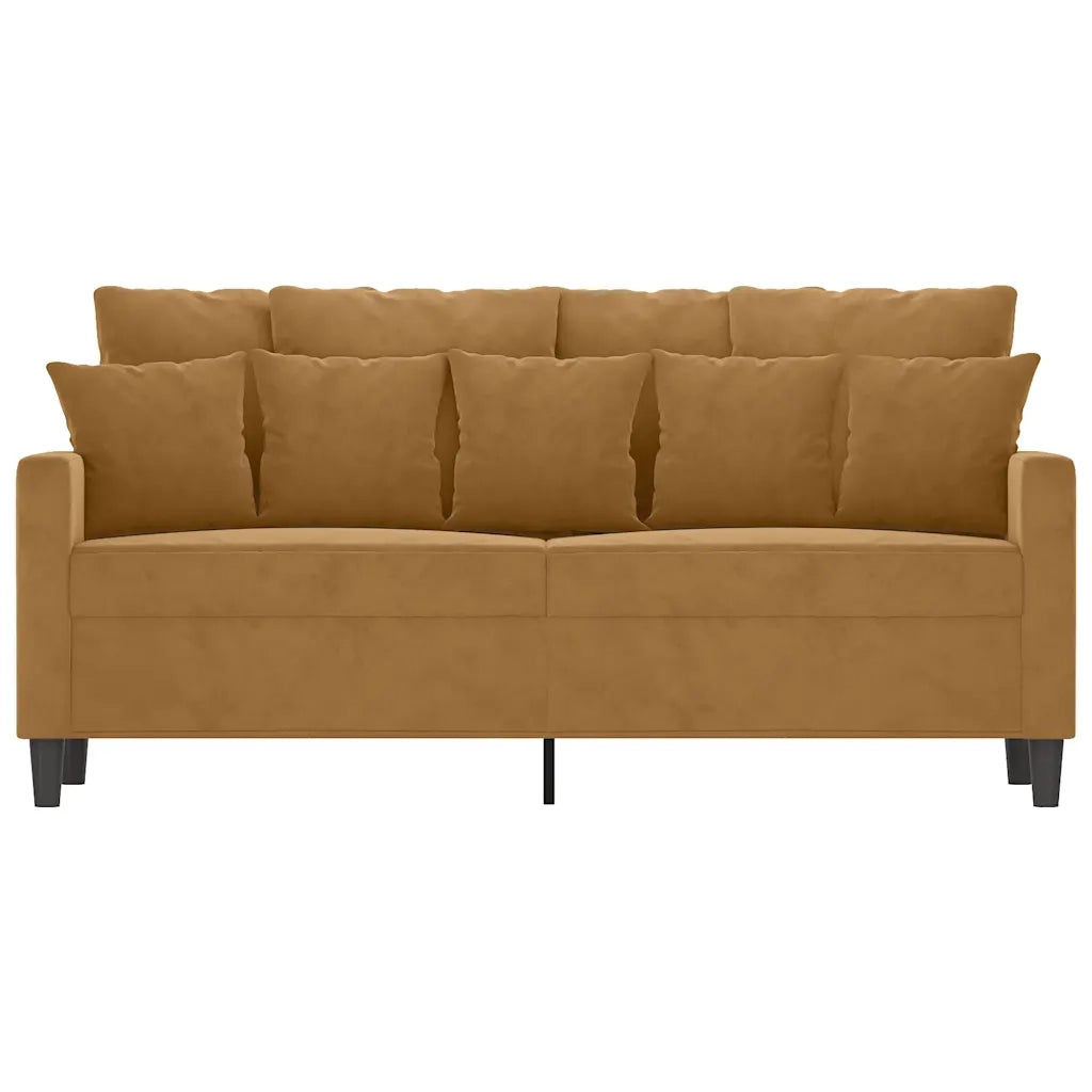 Divano a 2 Posti-Sofa 2 Posti Marrone 140 cm in Velluto 221616