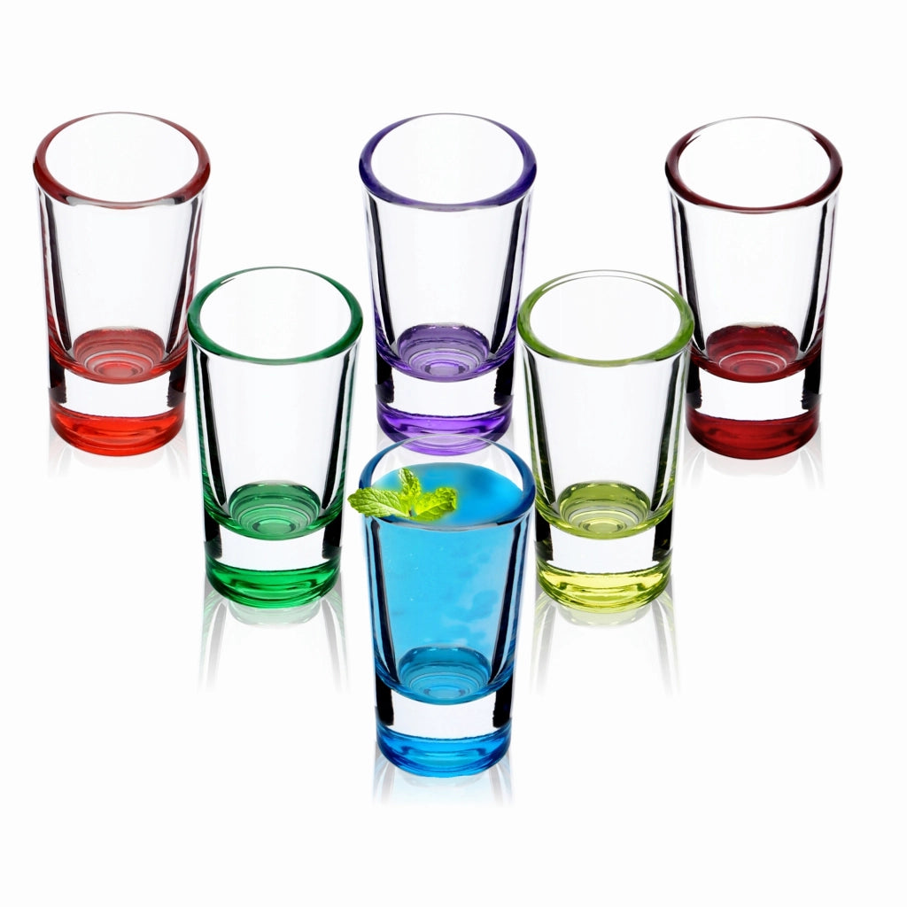 Set di bicchieri da vodka KADAX da 28 ml, colorati e trasparenti, 6 pezzi.