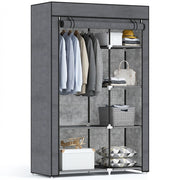 Armadio Pieghevole con Ripiani e Appendiabiti ¨C Minimal ¨C 103x43x162,5 cm Grigio Scuro