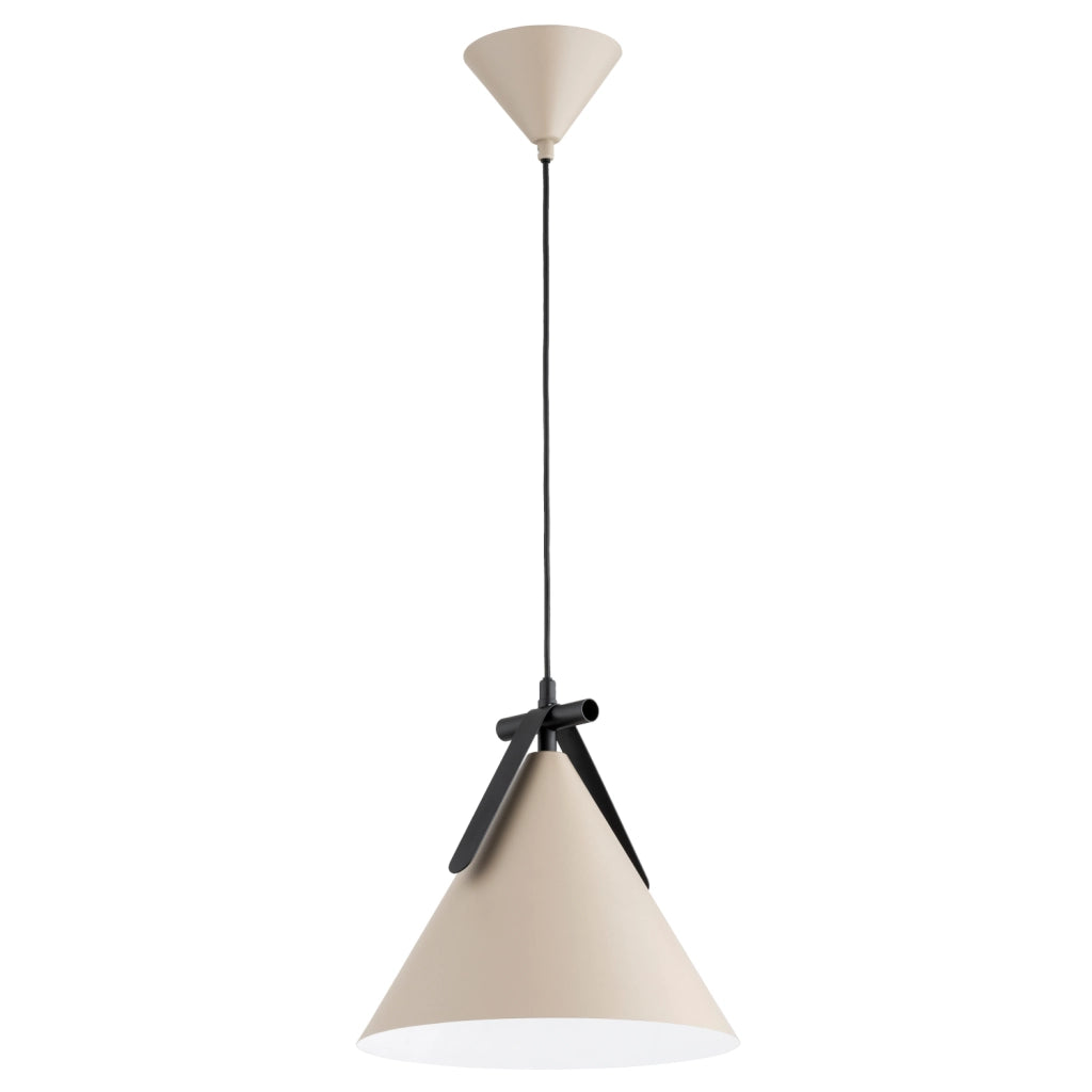 Lampada a sospensione cono beige/nera E27 15W Felix Alfa