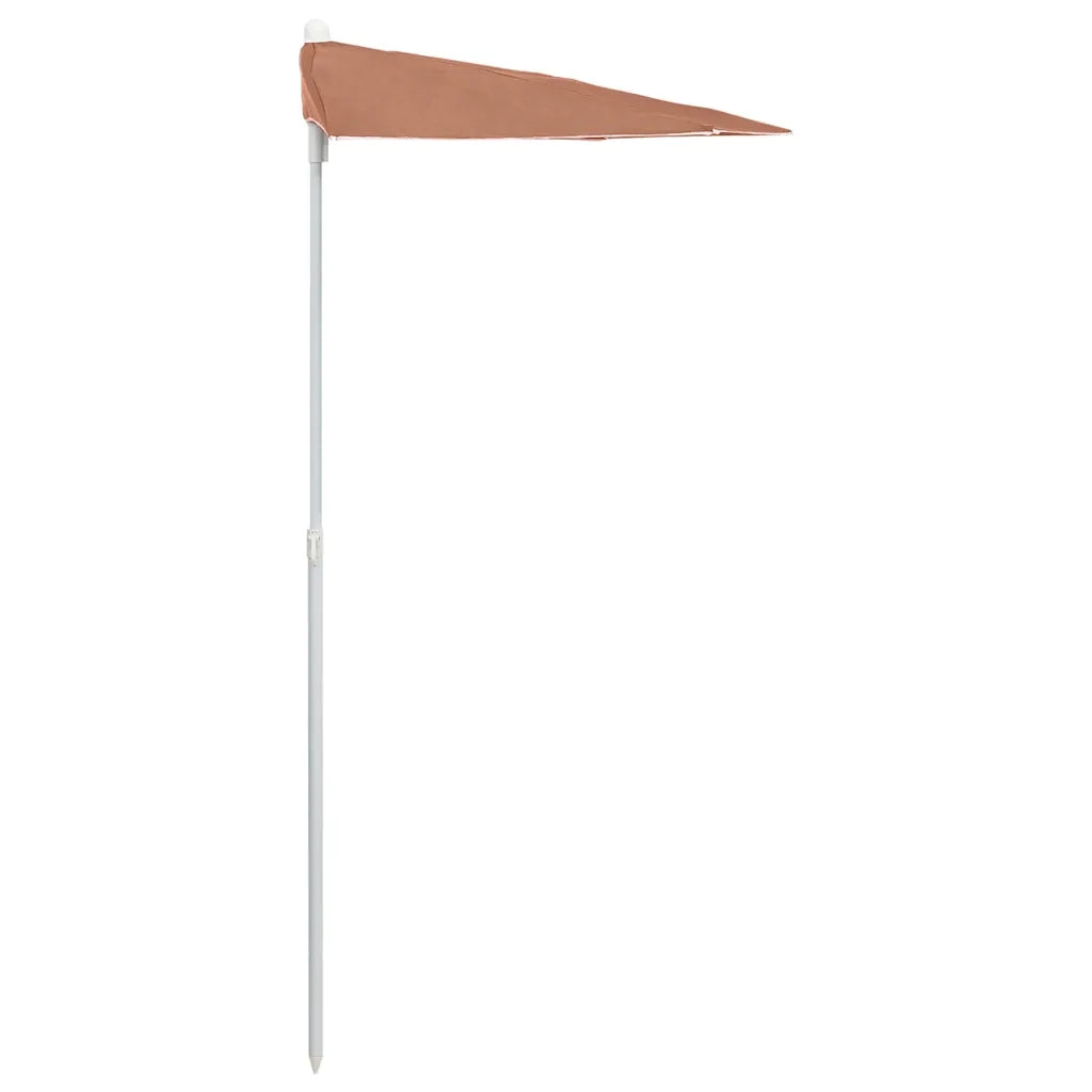 Ombrello | Parasolne Semicircolare da Giardino e Palo 180x90cm Terracotta