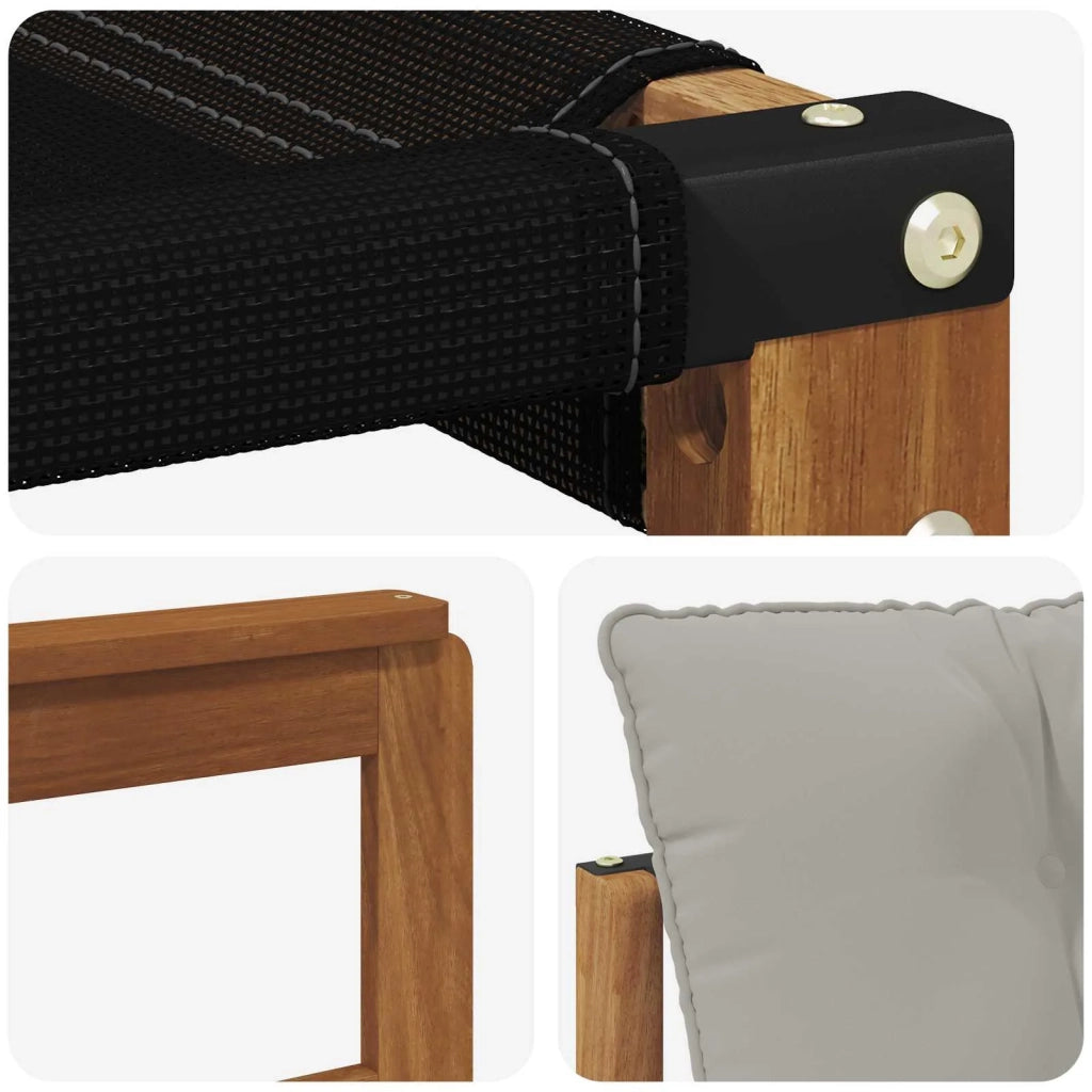 Set di divani da esterno Legno di Acacia Massello e Textilene 3436315