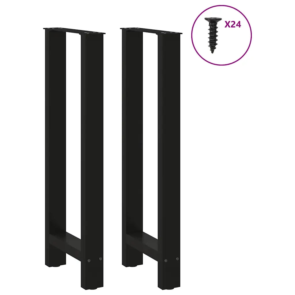 Gambe per tavolo da bar nere 2 pz 50x(100-101) cm in acciaio 4013340