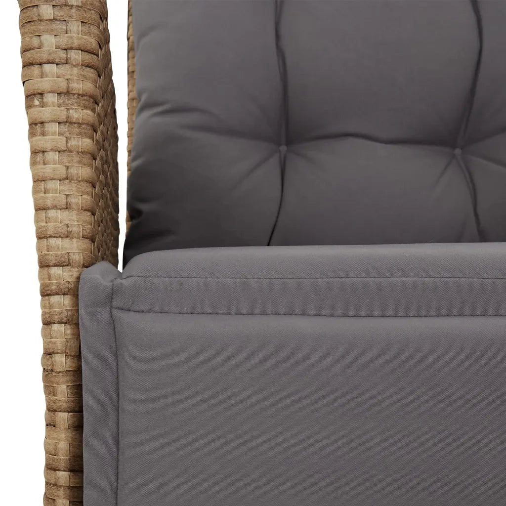 Set Pranzo da Giardino 5 pz con Cuscini Beige Misto Polyrattan 3213449