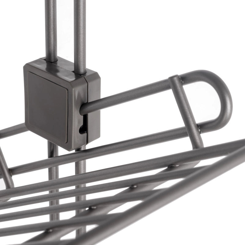 Porta scarpe estraibile laterale per armadi e cabine armadio Quartz, Destro, Acciaio, Titanio