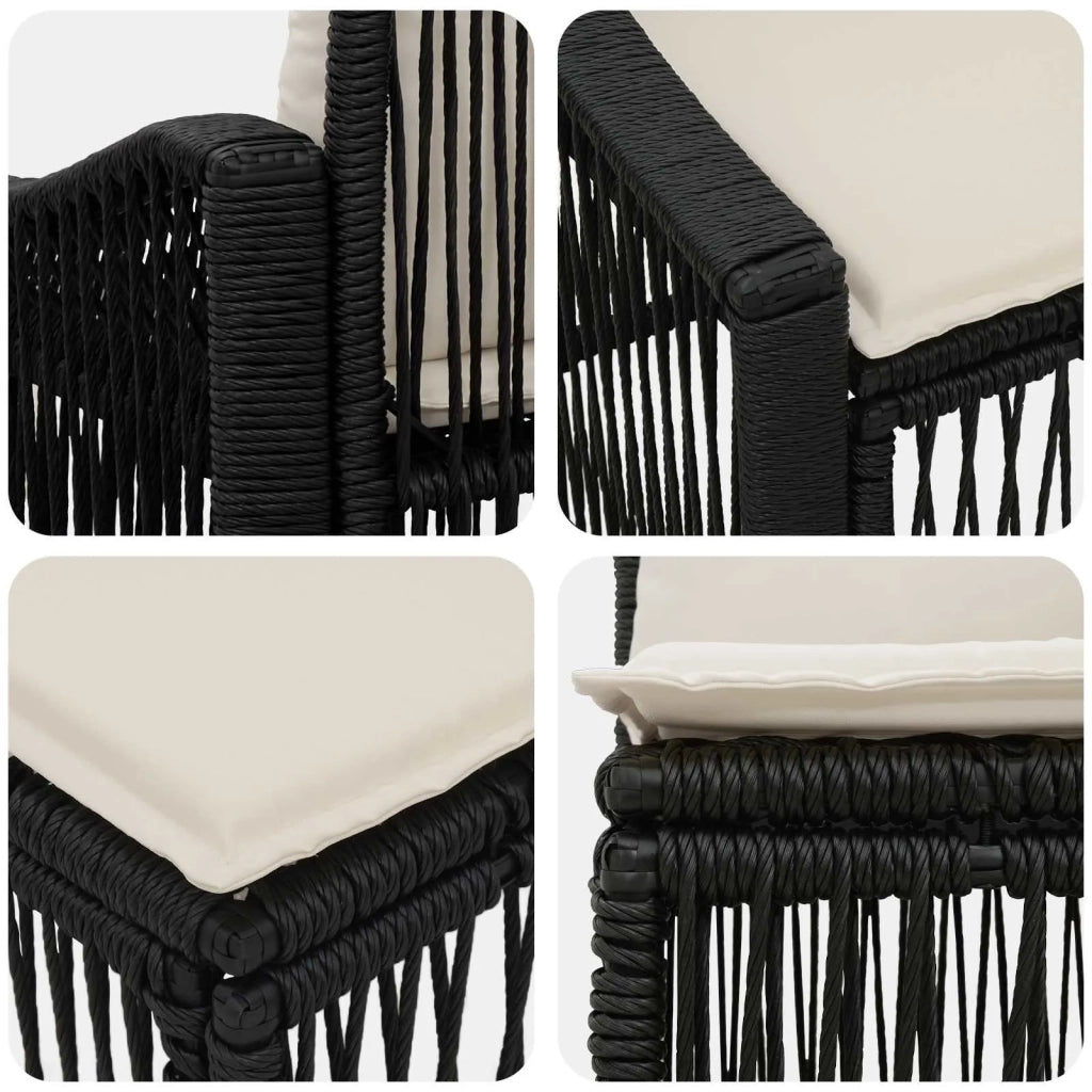 Set Divano da Giardino 8 pz Nero polyrattan 3436021
