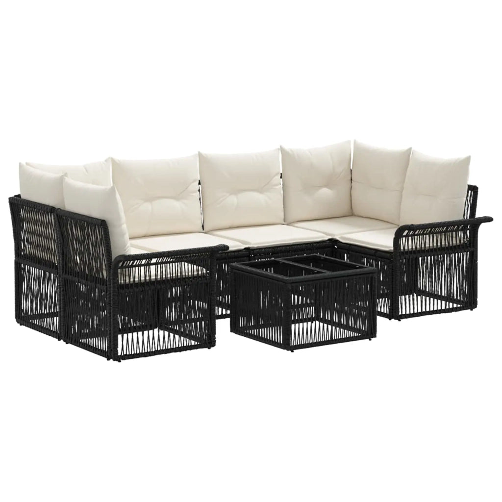 Set Divano da Giardino 7 pz Nero polyrattan 3434764