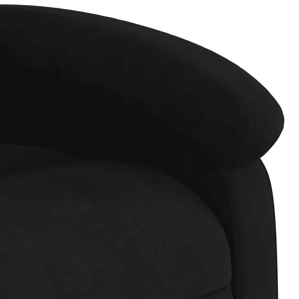 Poltrona Reclinabile Nera in Velluto 371803