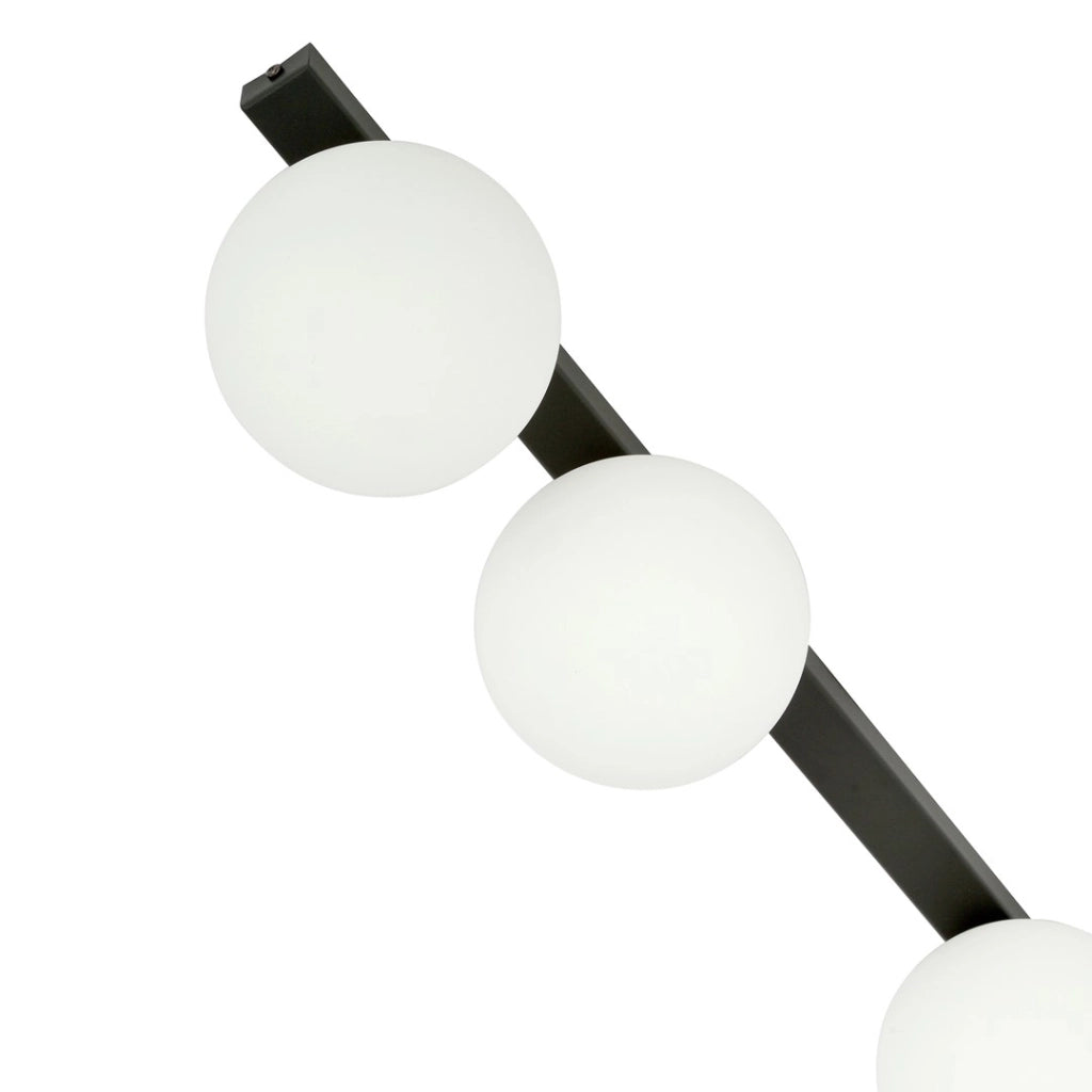 Emibig FIT plafoniera 3 luci E14 nera/opal 70cm metallo