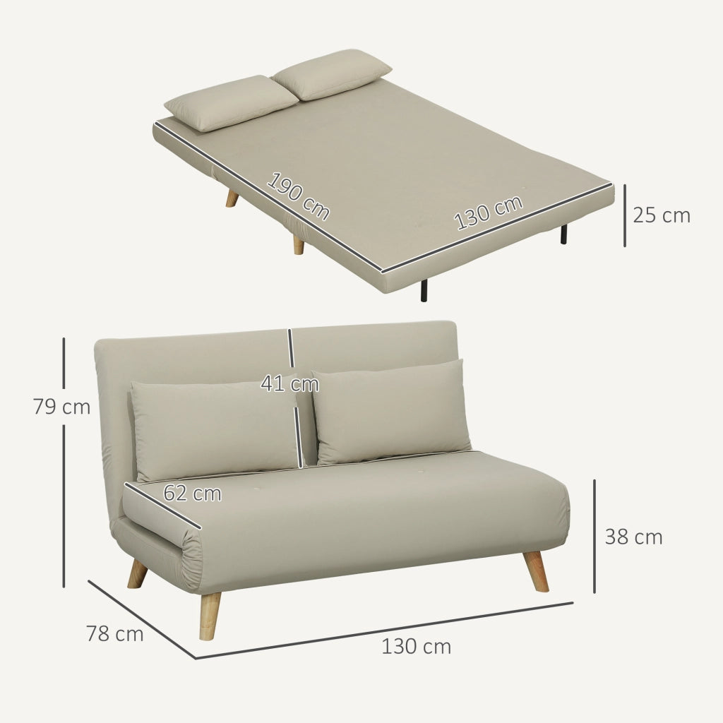 Divano letto ¨C Minimal ¨C velluto beige 130x78x79 cm