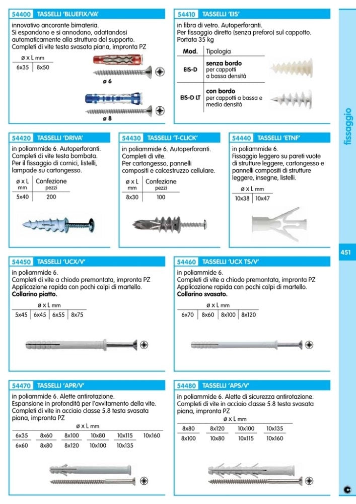 100pz elematic tasselli bluefix va 6 cod:ferx.93820