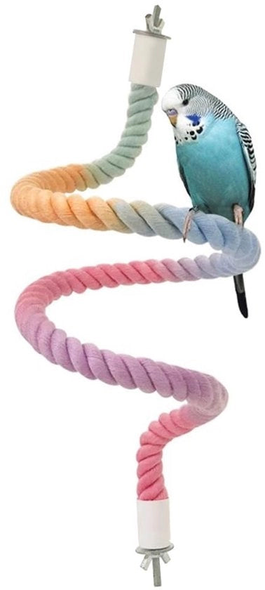 Accessorio per volatili 13,8"/31,5" - Sostegno flessibile per gabbia - Giocattolo per uccelli colorato - Adatto per parrocchetti/papagalli - Utilizzo flessibile - Protezione per le zampe