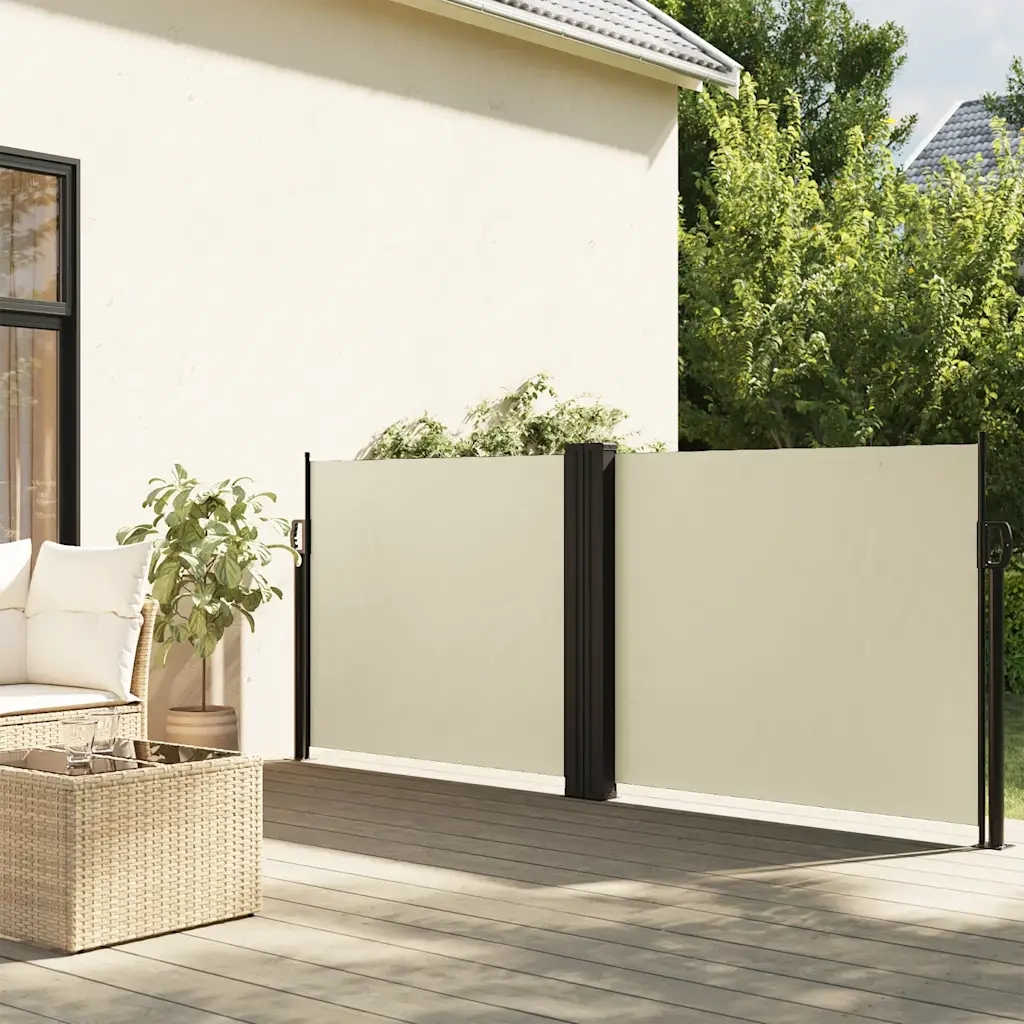 Tenda da Sole | Tenda parasole Laterale Retrattile Crema 120x600 cm