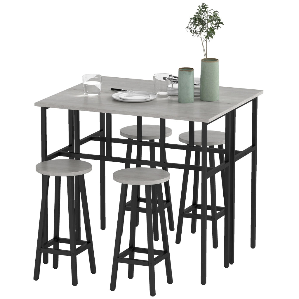 Set tavolo bar 6 pezzi ¨C Minimal ¨C grigio + nero