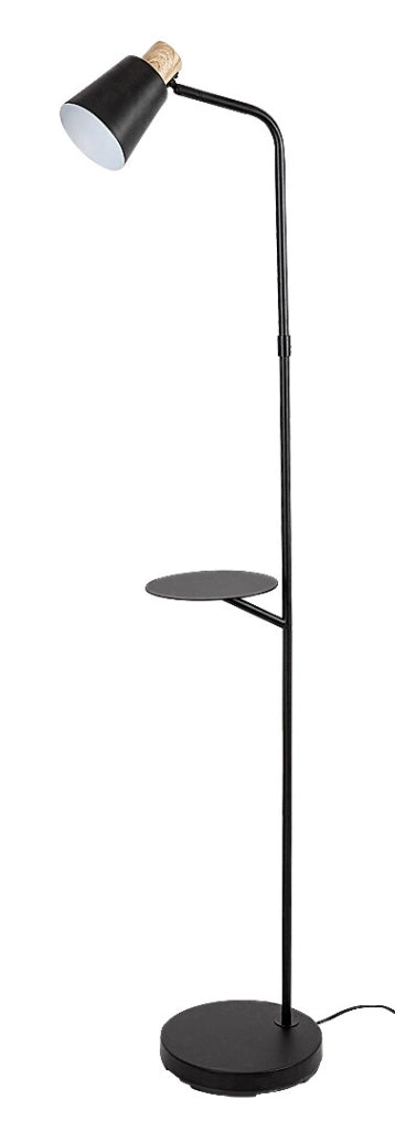 Lampada da terra nera con mensola E27 Rabalux Azim2