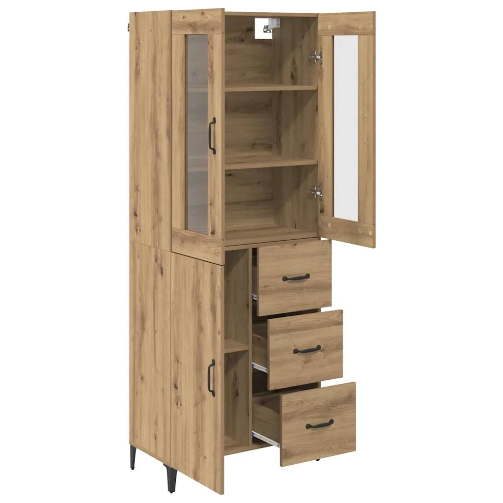 Credenza con Cassetto-Buffet-Armadio da cucina Rovere artigianale 69,5 x 34 x 180 cm 893400