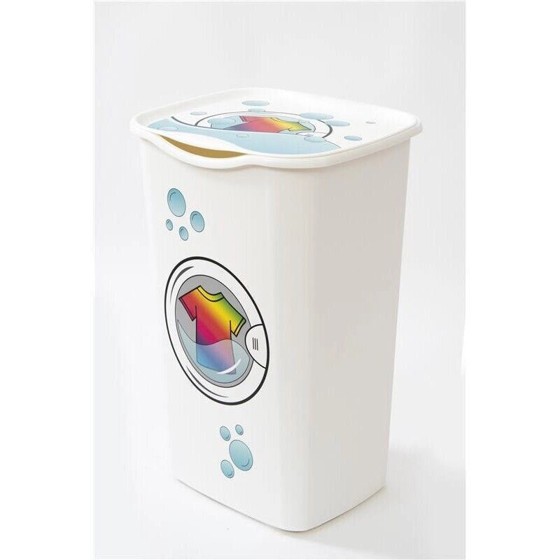 PORTABIANCHERIA CON COPERCHIO PER PANNI COLORATI LAUNDRY 50LT