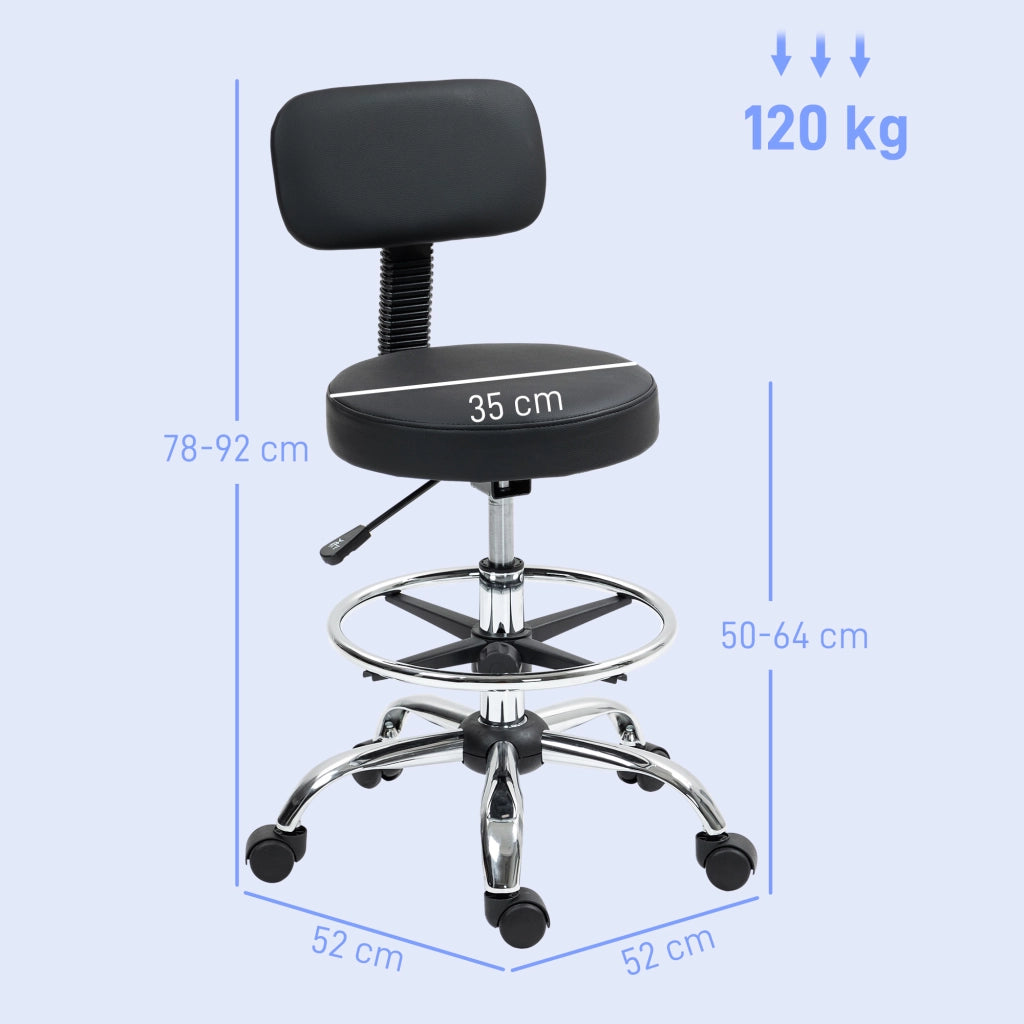Sedia da Ufficio ¨C Minimal ¨C Nera in Similpelle e Metallo