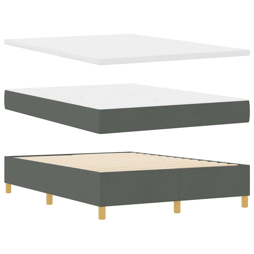 Letto a molle con materasso Grigio scuro 140 x 200 cm Tessuto 3339701