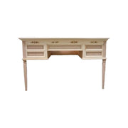 Scrivania classica 5 cassetti in legno grezzo 130x70x80 - Mobili 2G