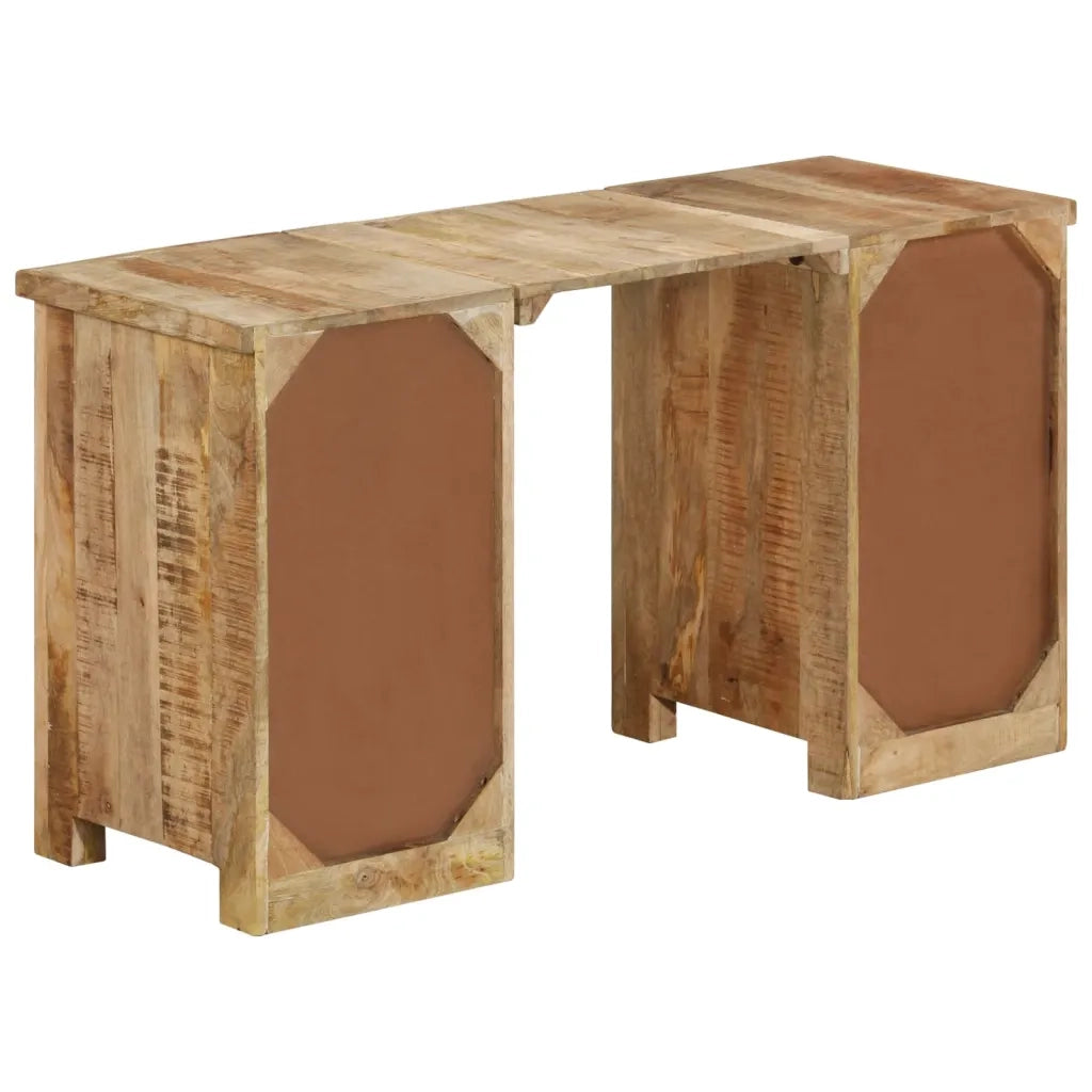 Scrivania a Colonna in Legno Massello di Mango 140x50x77 cm 338209