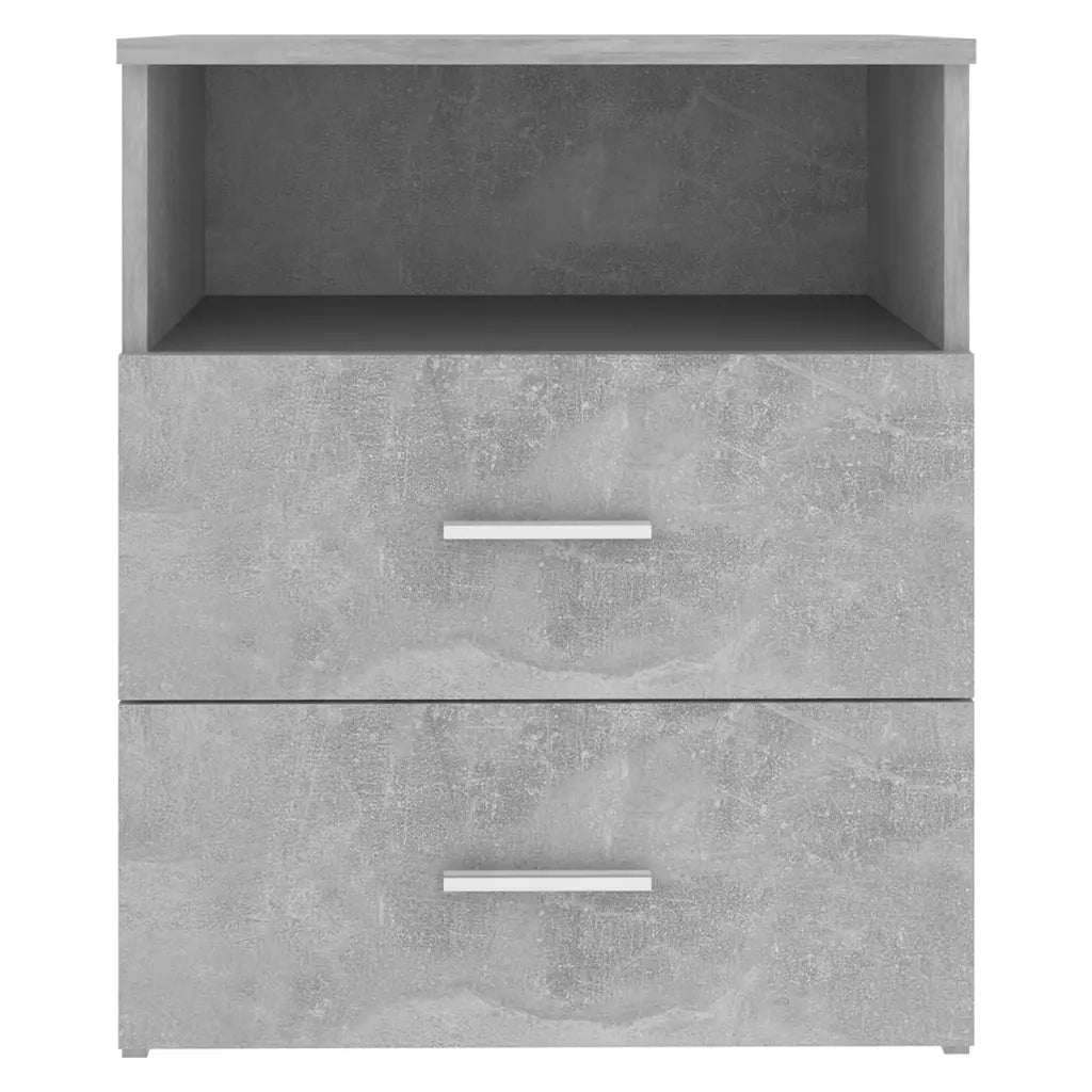 Comodini 2 pz-Set di 2 Tavolino da notte Grigio Cemento 50x32x60 cm