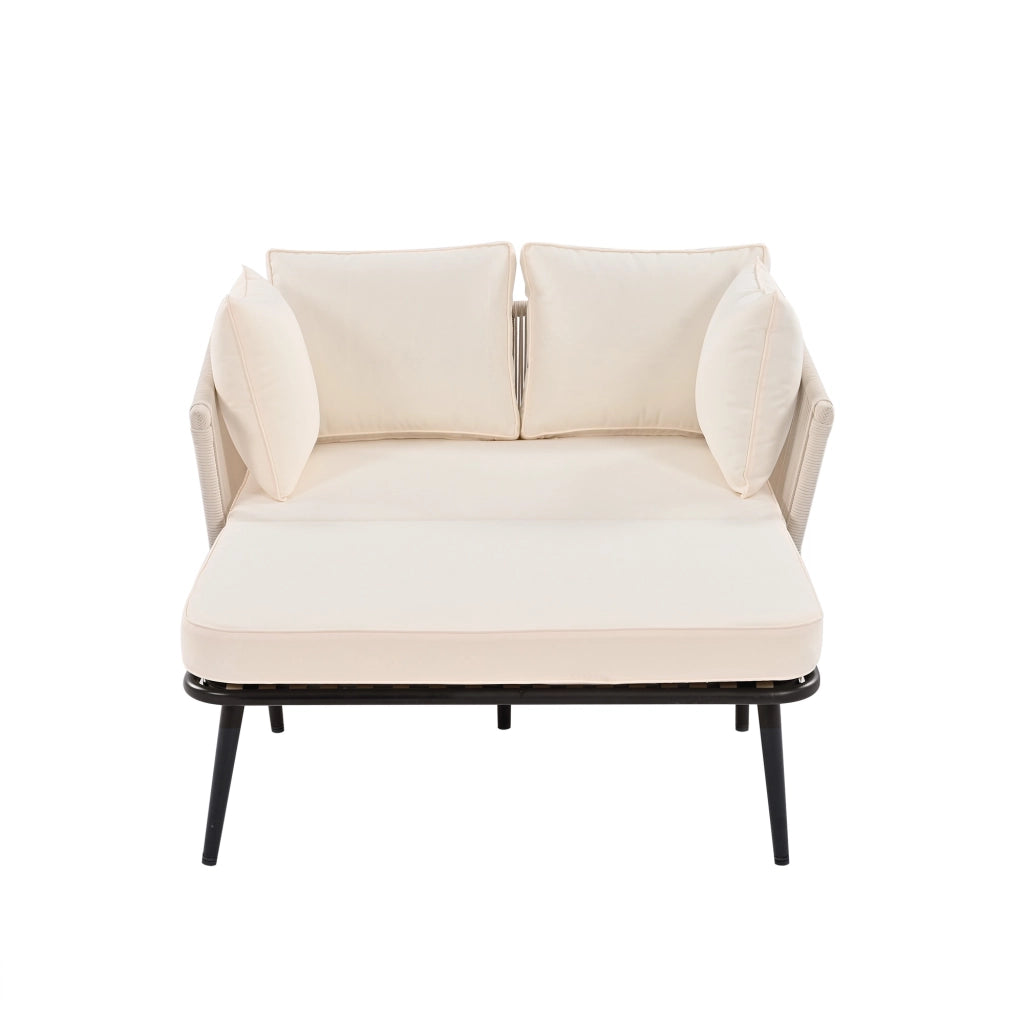 Divano da Giardino con Cuscini ¨C MINIMAL ¨C Beige, Set Lounge Esterno
