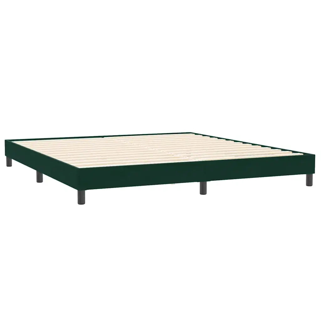 Letto a Molle con Materasso e LED Verde Scuro 180x220 cm Velluto 3316752