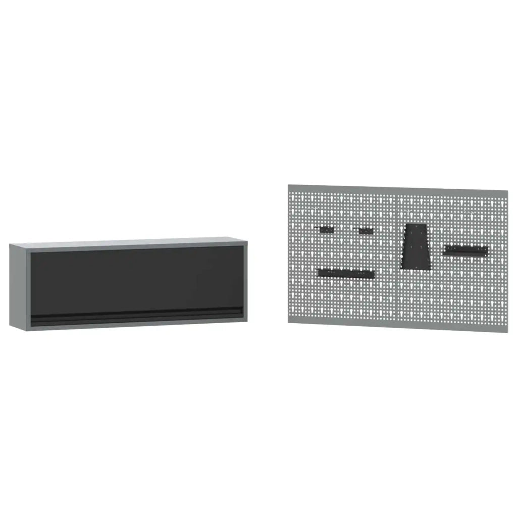 Set di mobili da lavoro con cassetto con lo scaffale 5 pcs Nero 3321426