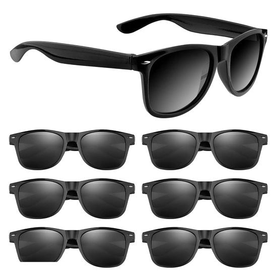 Sole e mare - Occhiali da sole neri - Set di 6/12/24/48 pezzi - Nero - Accessori per festa - Ideali per spiaggia e piscina - Prodotti in massa