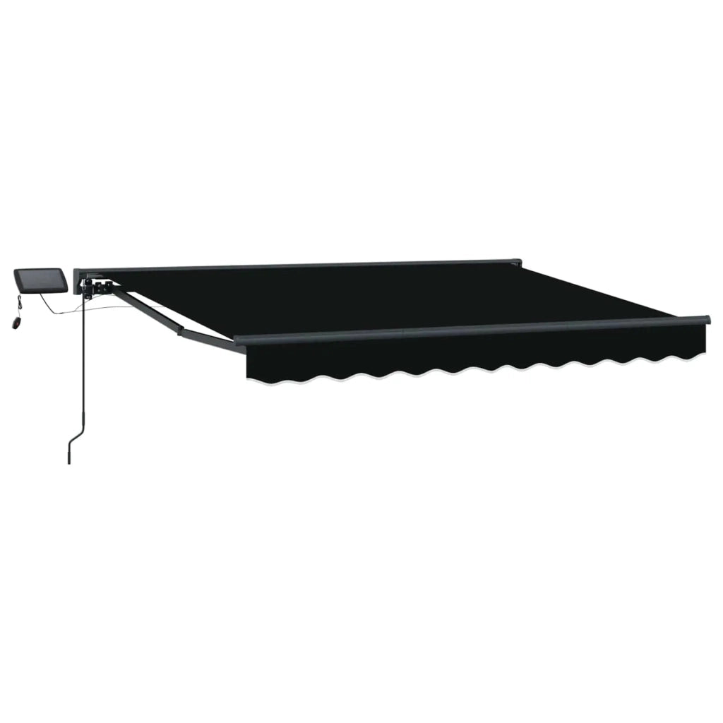 Cornice per Tenda Manuale con LED Nero e antracite 3,5 x 2,5 m 3420831