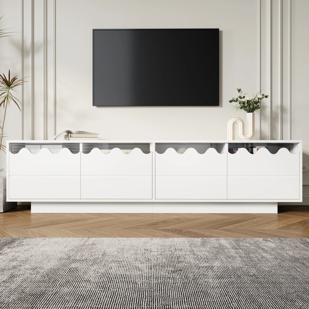 Cassettiera TV bianca in MDF e truciolare lunghezza 170 cm