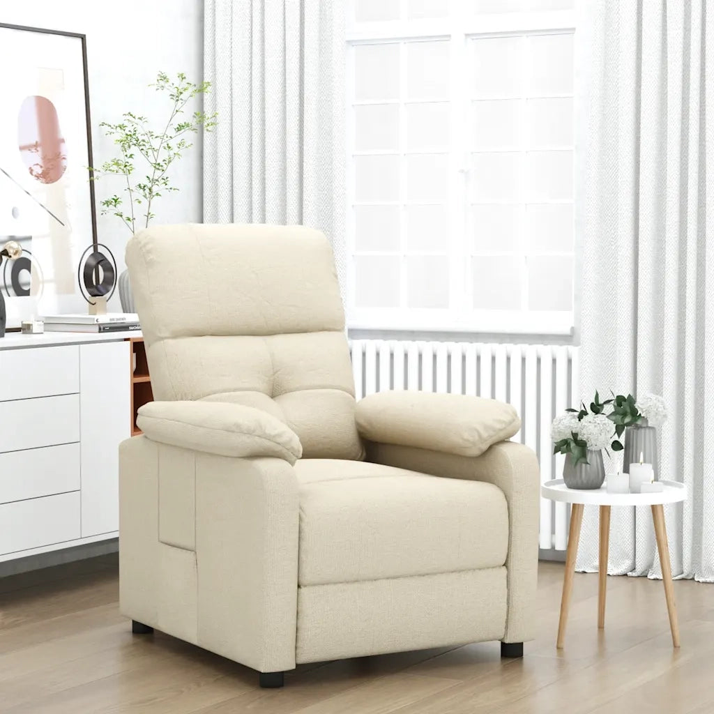 Poltrona Reclinabile in Tessuto Crema 289671