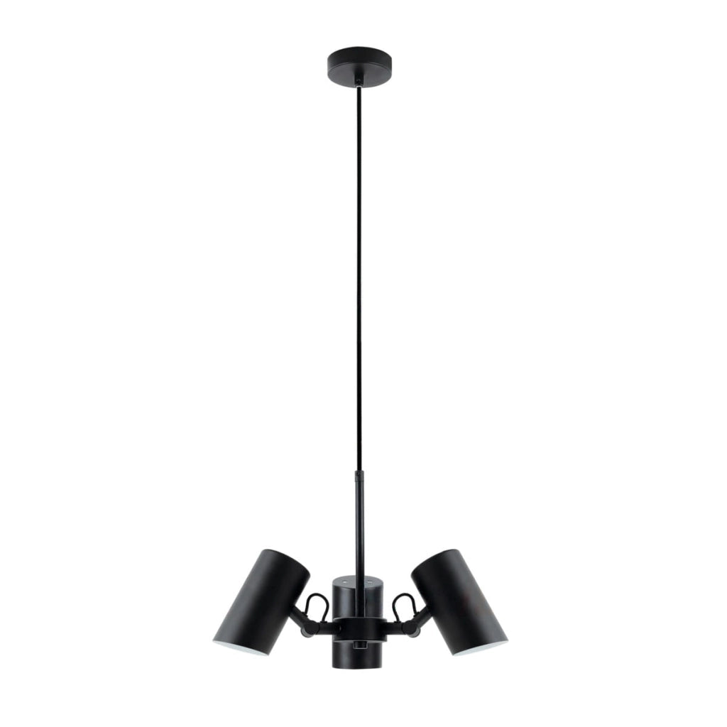Lampadario AGZAR con diffusori regolabili nero 3xE14 Kanlux