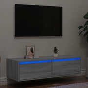 Mobile Porta TV con Luci LED-Mobile per TV-Credenza TV Grigio Sonoma 100X35,5x25 cm