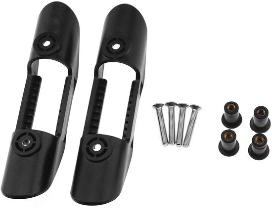 Supporto per Paddle del Kayak - 2 Clip per Remo - Viti/Chiodi di Fissaggio - Plastica - Nero - 15 cm di Lunghezza - Supporto per Remo