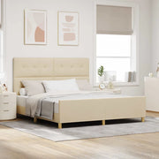 Struttura del letto con testiera Crema 180 x 200 cm Tessuto
