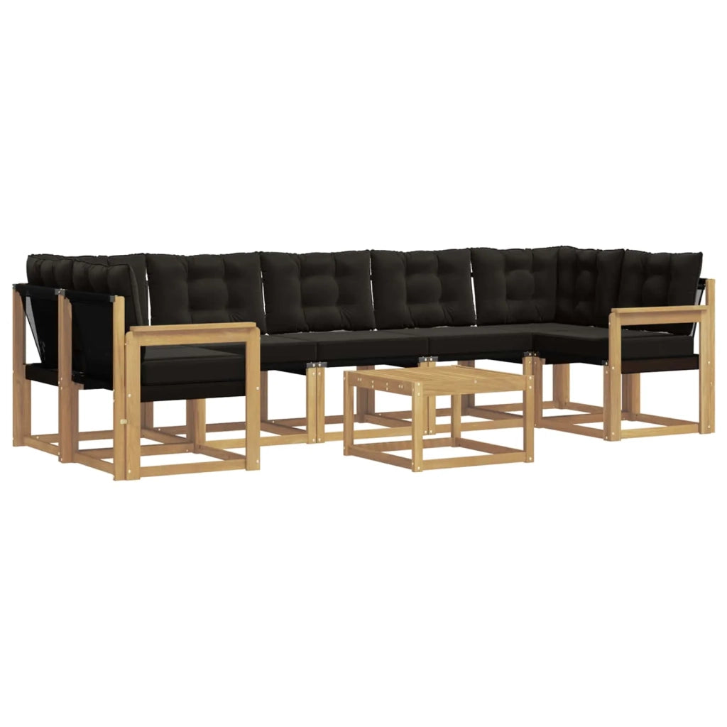 Set di divani da esterno con cuscino 8 pcs Bianco e Nero 3389302