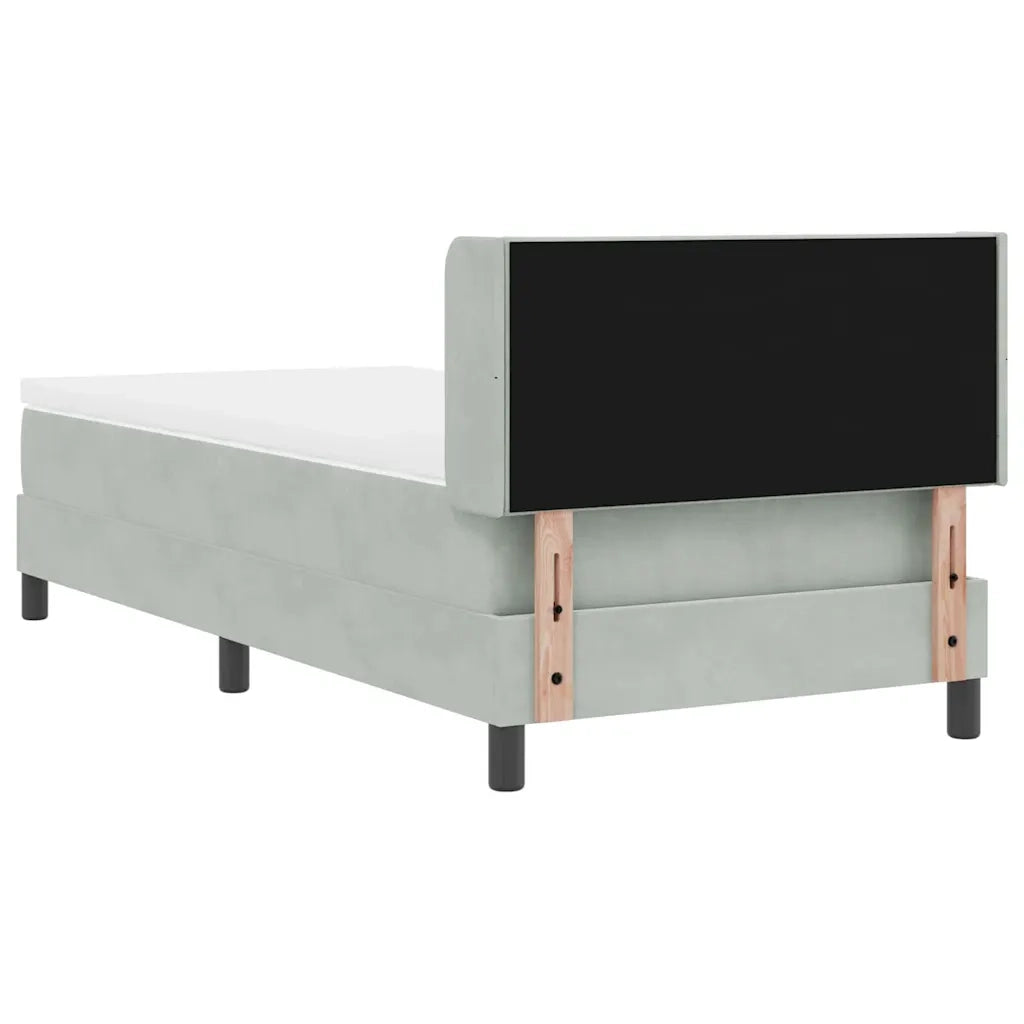 Letto a molle con testiera Grigio chiaro 200 x 100 cm Velluto 3341510