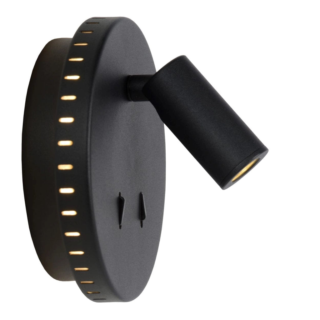 Applique Lucide Bentjer LED 6W 3000K nera con interruttore