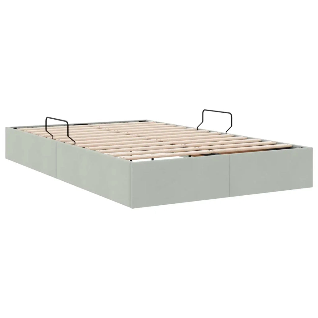 Letto ottomano Grigio Chiaro 120 x 200 cm Velluto 3442874