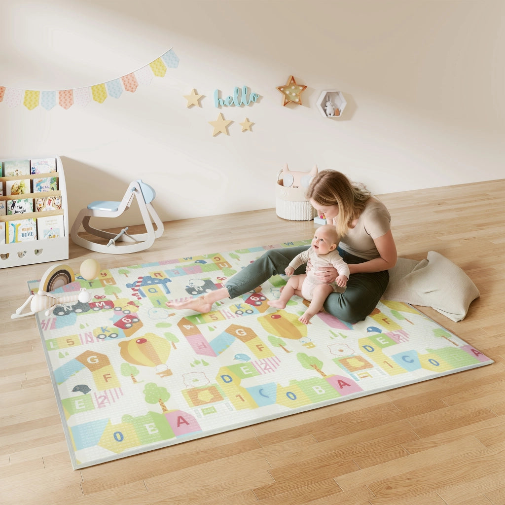Tappeto gioco bambini pieghevole reversibile ¨C Xylo ¨C schiuma 200x180x1,5cm multicolore