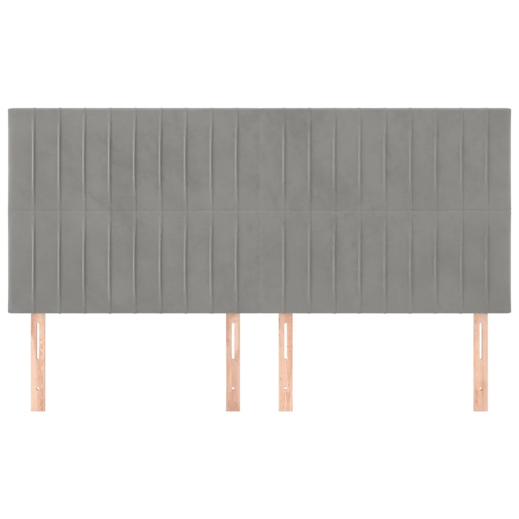 Testiera | Testata Grigio Chiaro 160x5x118/128 cm Velluto