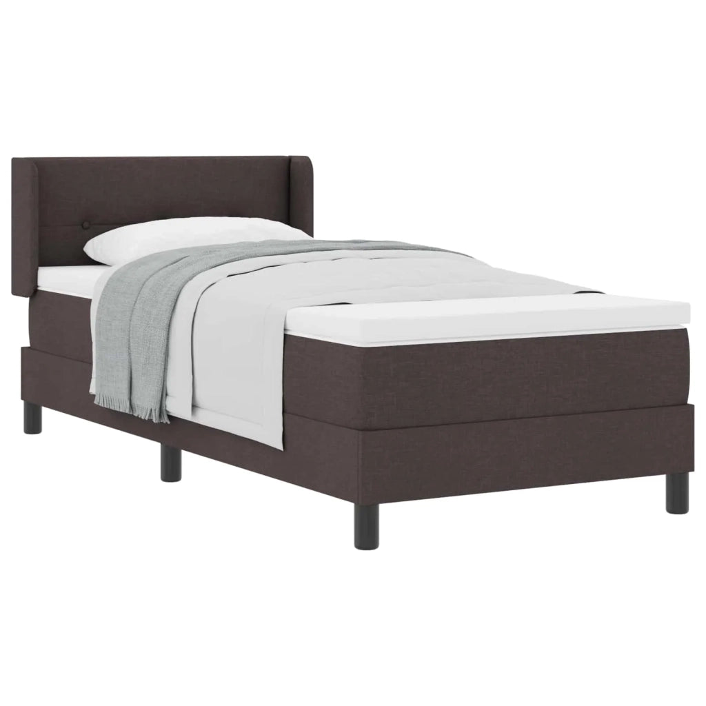 Letto a molle con testiera Marrone Scuro 200 x 80 cm Tessuto 3341072
