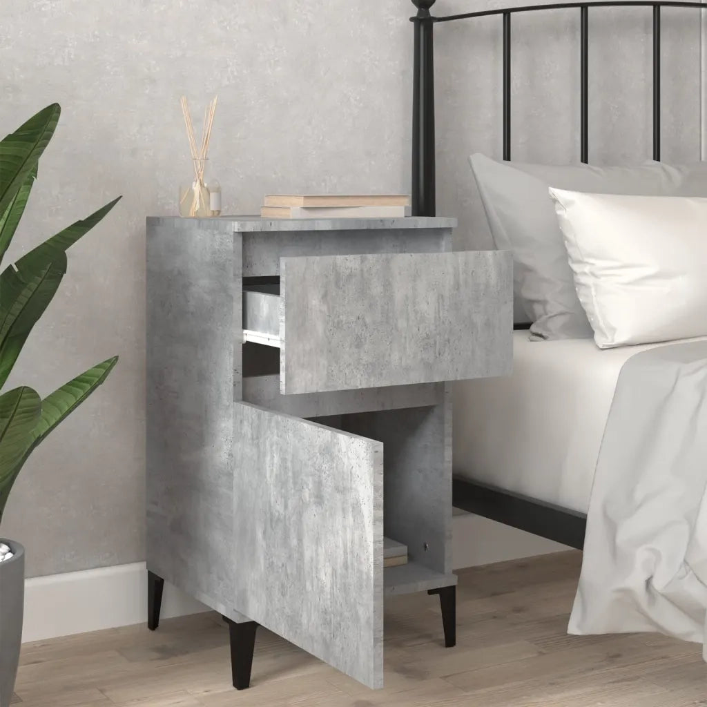 Comodini 2 pz Grigio Cemento 40x35x70 cm 819717