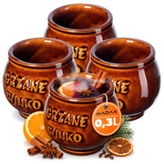 Set di 4 tazze da vin brulé KADAX da 300 ml in gres.