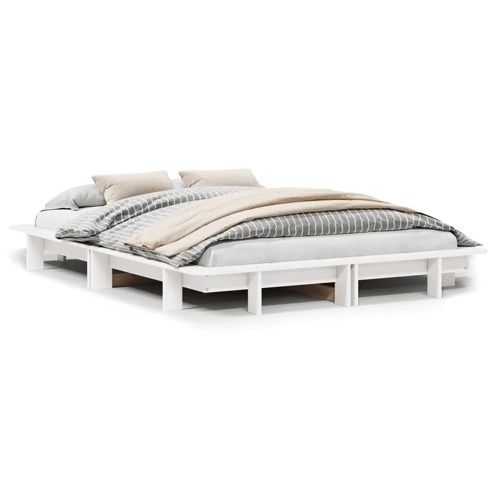 Letto senza Materasso-Struttura Letto Bianco 140x200 cm Legno Massello di Pino 513705