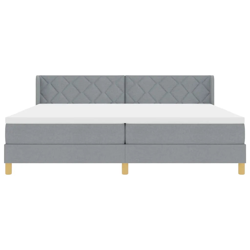 Letto a molle con materasso Grigio chiaro 200 x 200 cm Tessuto 3341377