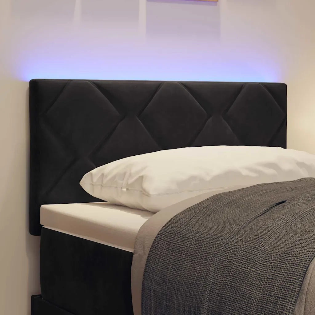 Testiera LED Nero 80 cm Velluto 3338183