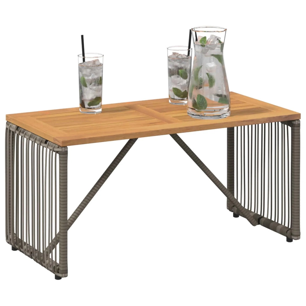 Tavolo da Esterno Grigio e Marrone 80 x 40 x 40 cm polyrattan 42025165